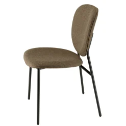 Chaise de table tissu marron (lot de 2) TIM