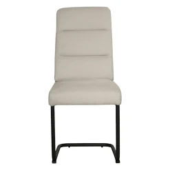 Chaise à dossier haut en tissu beige (lot de 2) LOMBARDIE