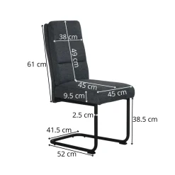 Chaise à dossier haut en tissu beige (lot de 2) LOMBARDIE