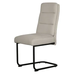 Chaise à dossier haut en tissu beige (lot de 2) LOMBARDIE