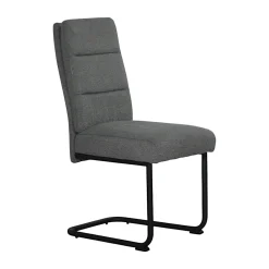 Chaise à dossier haut en tissu gris (lot de 2) LOMBARDIE