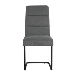 Chaise à dossier haut en tissu gris (lot de 2) LOMBARDIE