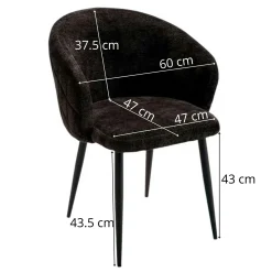 Chaise dossier rond tissu moutarde (lot de 2) IENA