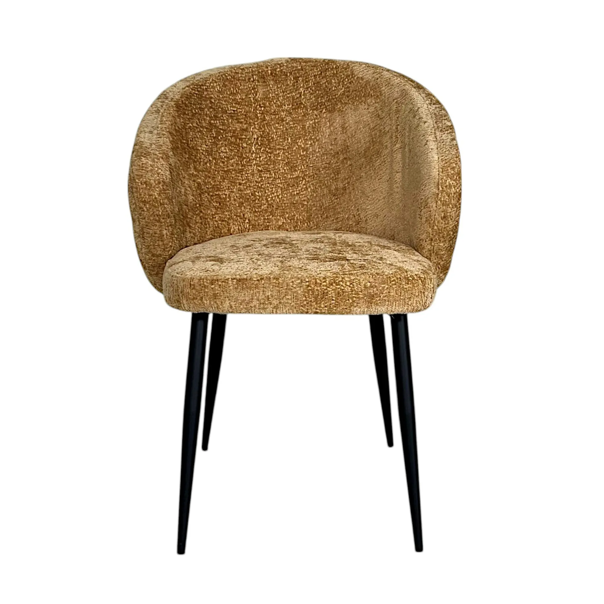 Chaise dossier rond tissu moutarde (lot de 2) IENA
