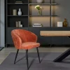 Chaise dossier rond tissu terracotta (lot de 2) IENA