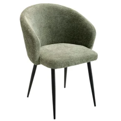 Chaise dossier rond tissu vert (lot de 2) IENA