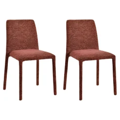 Chaise empilable bordeaux en tissu (lot de 2) ESSEN