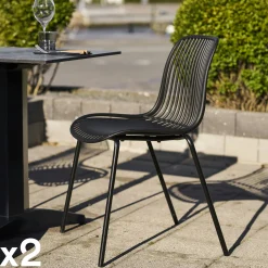 Chaise empilable en polypropylène noir (lot de 2) ELVA