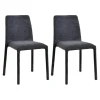 Chaise empilable grise en tissu (lot de 2) ESSEN