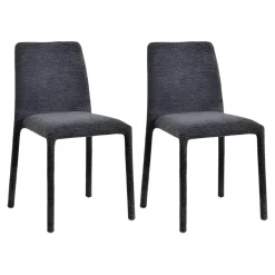 Chaise empilable grise en tissu (lot de 2) ESSEN