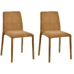 Chaise empilable moutarde en tissu (lot de 2) ESSEN
