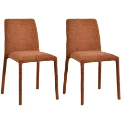 Chaise empilable terracotta en tissu (lot de 2) ESSEN
