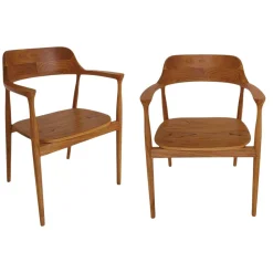 Chaise en bois avec accoudoirs (lot de 2) DEPOK