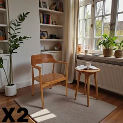 Chaise en bois avec accoudoirs (lot de 2) DEPOK