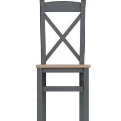 Chaise en bois avec dossier croisé finition charbon (lot de 2) COVENTRY