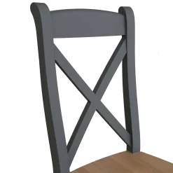 Chaise en bois avec dossier croisé finition charbon (lot de 2) COVENTRY
