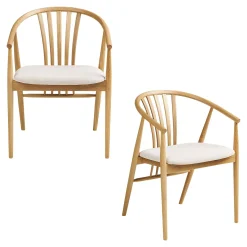 Chaise en bois clair à dossier arrondi (lot de 2) AMSTERDAM
