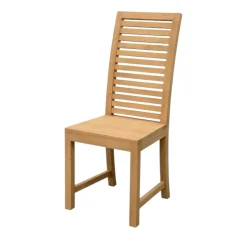 Chaise en bois d'hévéa dossier haut à barreaux NEW ORLEANS