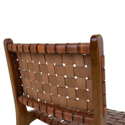 Chaise en bois et cuir tressé marron (lot de 2) MENDOZA