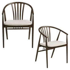 Chaise en bois foncé à dossier arrondi (lot de 2) AMSTERDAM