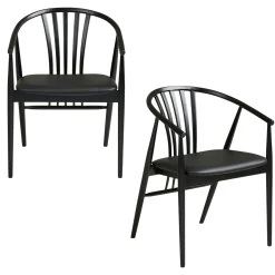 Chaise en bois noir à dossier arrondi (lot de 2) AMSTERDAM