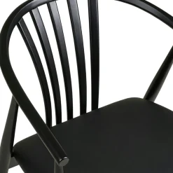 Chaise en bois noir à dossier arrondi (lot de 2) AMSTERDAM