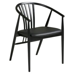 Chaise en bois noir à dossier arrondi (lot de 2) AMSTERDAM