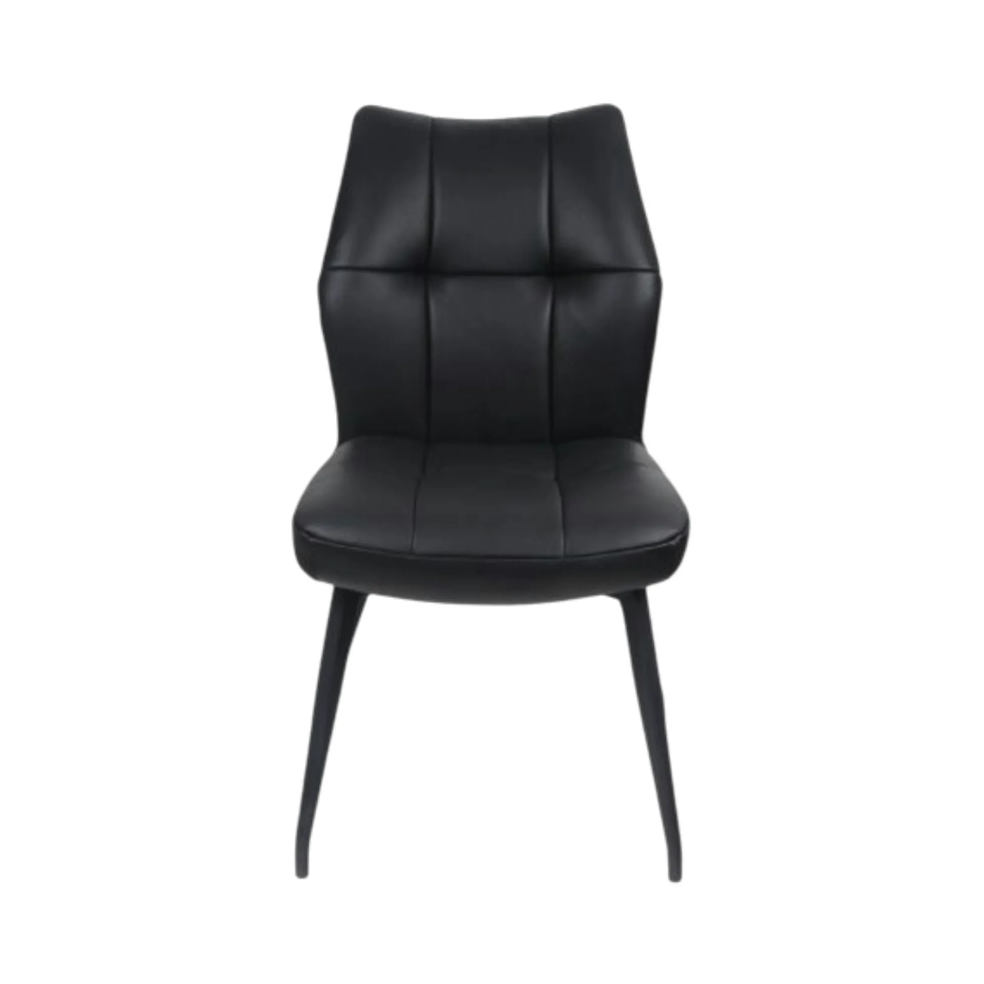 Chaise en cuir noir design damier (lot de 2) LOMBARDIE