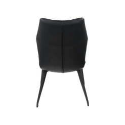 Chaise en cuir noir design damier (lot de 2) LOMBARDIE