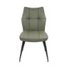 Chaise en cuir vert design damier (lot de 2) LOMBARDIE