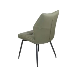 Chaise en cuir vert design damier (lot de 2) LOMBARDIE