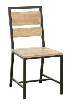 Chaise en Hévéa recyclé naturel et métal 45x51x90cm LOFT