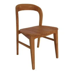 Chaise en teck massif à dossier arrondi (lot de 2) DEPOK