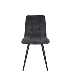 Chaise en tissu anthracite motif damier (lot de 2) LOMBARDIE