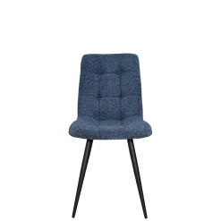 Chaise en tissu bleu motif damier (lot de 2) LOMBARDIE
