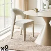 Chaise en tissu bouclette sable (lot de 2) TULSA