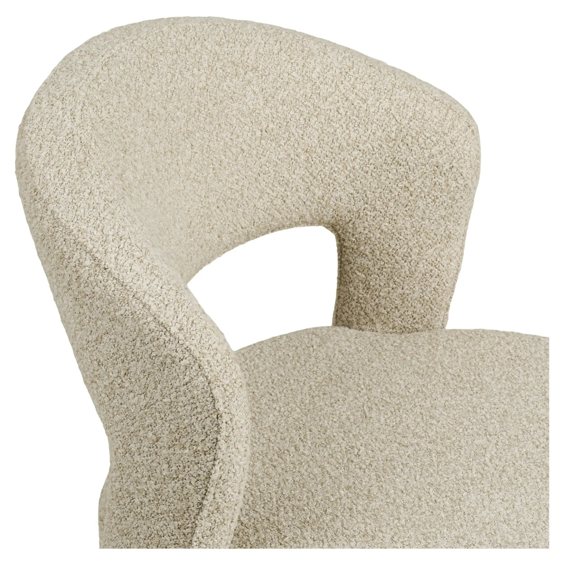 Chaise en tissu bouclette sable (lot de 2) TULSA