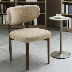 Chaise en tissu brun clair et bois (lot de 2) MONTREUX