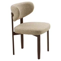 Chaise en tissu brun clair et bois (lot de 2) MONTREUX