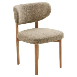 Chaise en tissu brun foncé et bois (lot de 2) MONTREUX