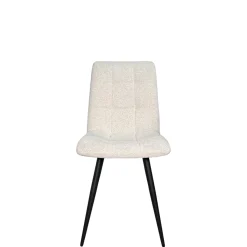 Chaise en tissu écru motif damier (lot de 2) LOMBARDIE