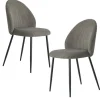 Chaise en tissu côtelé gris (lot de 2) IENA