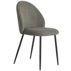 Chaise en tissu côtelé gris (lot de 2) IENA