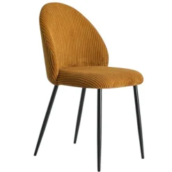 Chaise en tissu côtelé moutarde (lot de 2) IENA