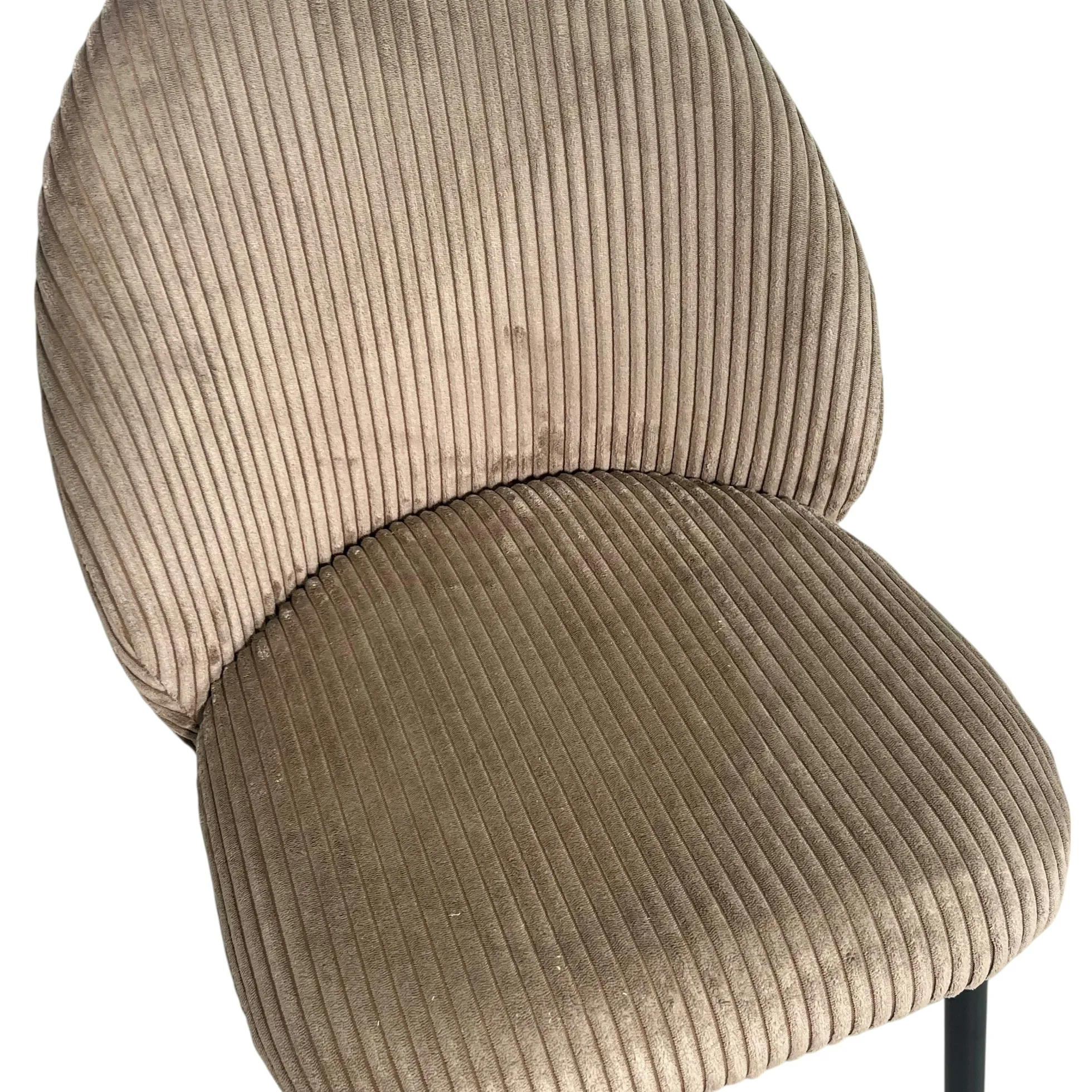 Chaise en tissu côtelé taupe (lot de 2) IENA