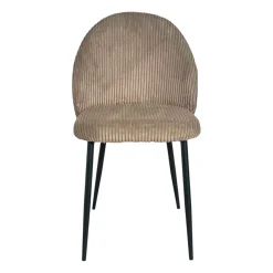 Chaise en tissu côtelé taupe (lot de 2) IENA