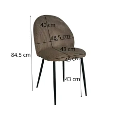Chaise en tissu côtelé taupe (lot de 2) IENA