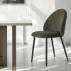 Chaise en tissu côtelé vert (lot de 2) IENA