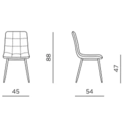 Chaise en tissu gris foncé motif damier (lot de 2) LORA