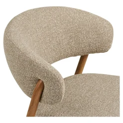 Chaise en tissu polyester sable, structure bois clair (lot de 2) WINO